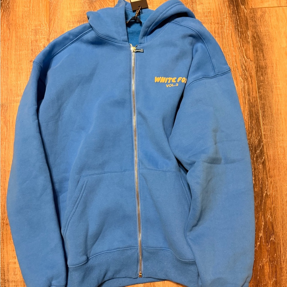 White Fox Boutique Blue Zip-Up Hoodie
